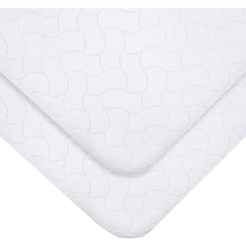 American Baby Company 2 Pack Waterproof Flat Reusable Multi-use Pad Protector, Quilt-Like Multi-use Protective Mattress Pad Cover for Babies, Adults and Pets, White, 18" x 27"