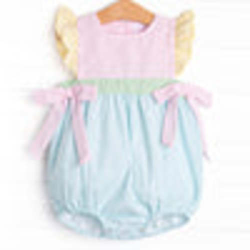 Seasonal Seersucker Side Tie Bubble, Blue – Stitchy Fish