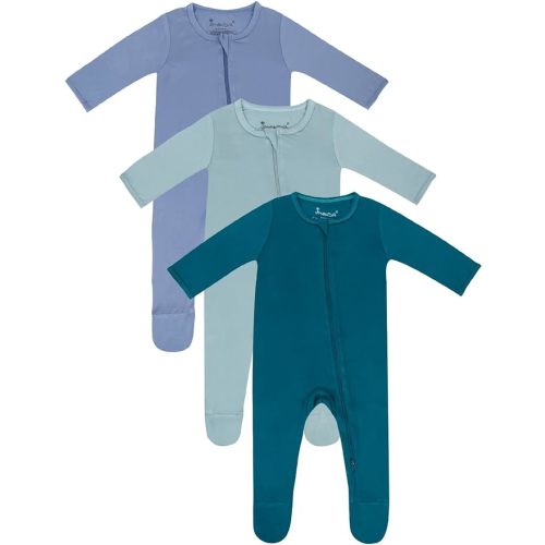 Jimonda Baby Romper Boys Girls Bamboo Pajamas 2-Way Zipper Footed Unisex Zip-Up Sleepers Sleep and Play pjs
