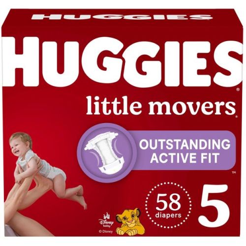 Huggies Little Movers Active Fit Diapers - Size 5 - 58ct