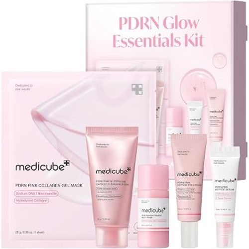 medicube PDRN Glow Essentials Kit, Mini Skincare Travel Set, 5-Step Routine