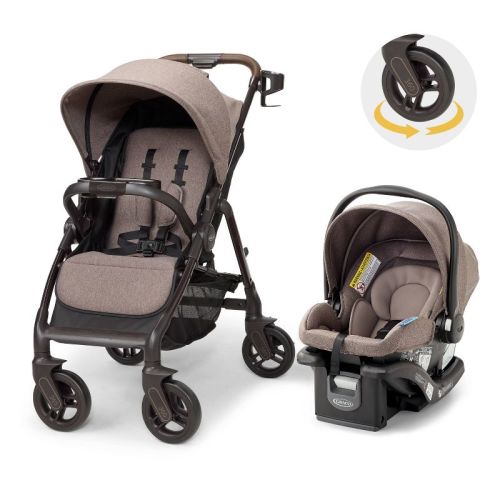 Graco Merge Travel System - Gray: Car Seat Included, Forward Facing Seat, Rubber Tires, 50 Max Stroller Weight
