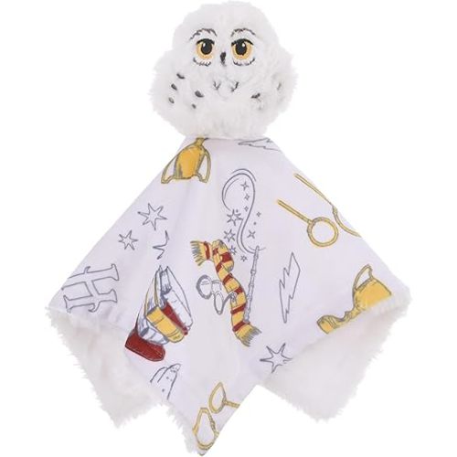 Harry Potter Hedwig Owl White, Gold & Red Super Soft Baby Security Blanket by NoJo