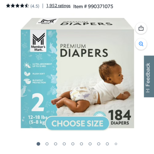 Member's Mark Premium Baby Diapers, Sizes Newborn - 8 - Samsclub.com