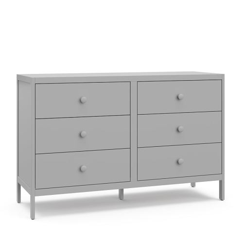 Graco Theo 6 Drawer Dresser (Pebble Gray) - GREENGUARD Gold Certified, Interlocking Drawer System, Dresser Drawer Organizer for Nursery & Kids Bedroom