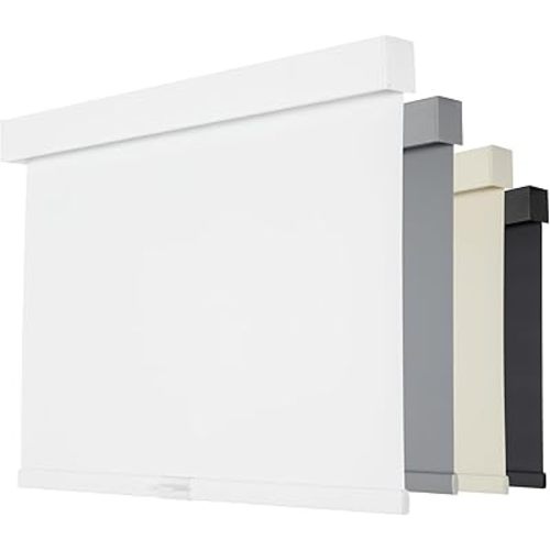 Persilux Cordless Blackout Roller Shades for Indoor Windows, Free-Stop With Valance, Thermal Insulated Fabric Blinds, UV Protection for Home and Bedroom (White, 15" W x 64" H)