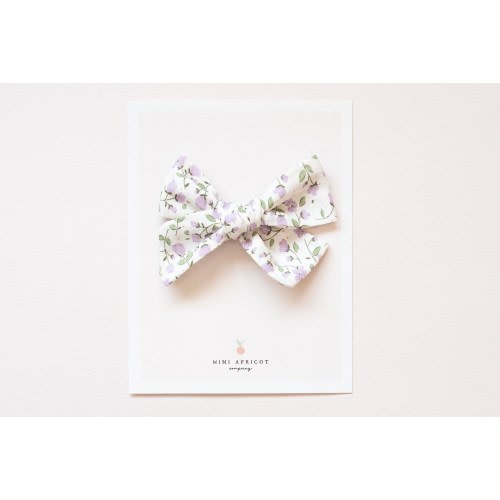 NEW** Purple floral cotton baby hair bow, boho baby hair bow, newborn bow, girl bow, pinwheel bow, baby headband, nylon hair bow