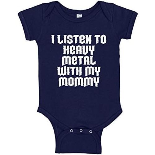 I Listen to Heavy Metal with My Mommy Baby Bodysuit One Piece or Toddler Shirt Music Clothing