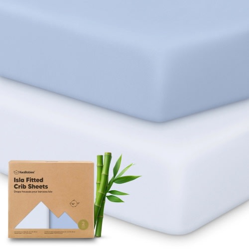 Keababies Isla Fitted Crib Sheets - Blue Flax