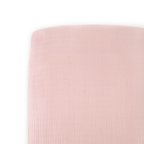 Cotton Muslin Crib Sheet - Light Pink