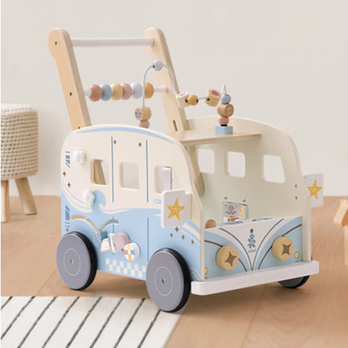 ROBUD Wooden Baby Push Walker - Vacaction Bus