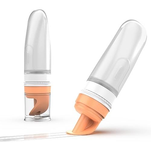 Eli & Ali Swiper Tube - No-Touch Cream Applicator with Refillable Silicone Cream Dispenser for Sunscreen, Diaper Rash, Tattoo Aftercare, Nipple, Progesterone & More - TSA Friendly - Orange, 1 Pack