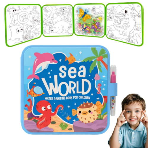 Water Coloring Book Under $5! Yannianjz Reusable Water Painting Pad, Magic Water Reveal Art Activity, No Mess Travel Art Set, Educational Toy forChildren, Portable Activity Pad