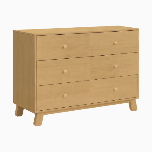 babyletto Hudson Modern 6-Drawer Assembled Double Dresser - Honey