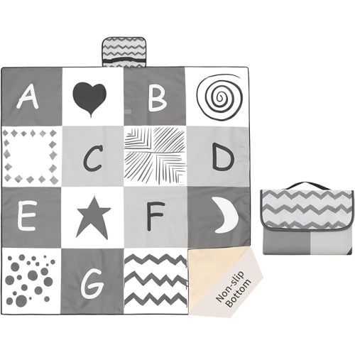 Insular Baby Splat Mat for Under High Chair/Arts/Crafts, Anti Slip and Waterproof Splash Mat for Floor, Portable Picnic Mat, 51x51 Inch, English Letter