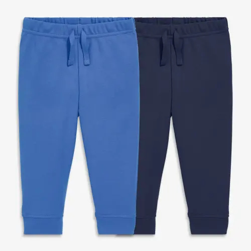 Baby organic pant 2-pack - Navy / blueberry, 6-12M