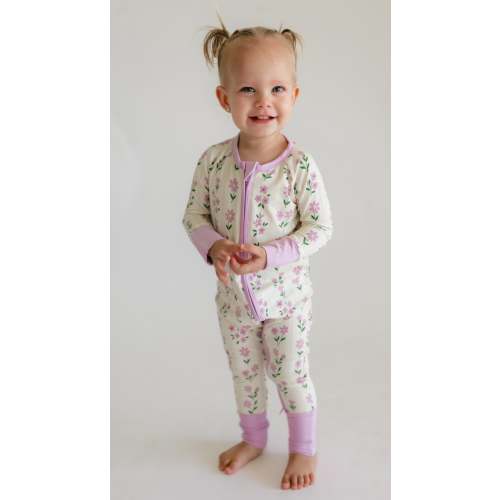 Infant Romper in Purple Floral