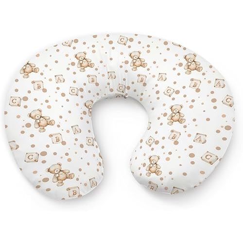 Cute Bears Pattern Nursing Pillow Cover, Unisex Forest Animal Removable Breastfeeding Pillowcase Slipcover for Baby Girls Boys Newborns Toddlers, Cover Only