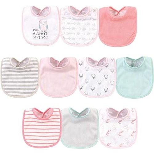 Hudson Baby Unisex Baby Cotton and Polyester Bibs, Owl Always Love You, One Size