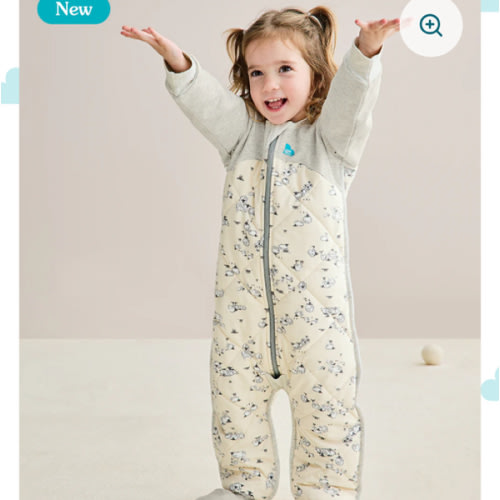 Sleep Suit Long Sleeve 3.5 TOG Organic Cotton/Merino Wool Sand Sheep Life