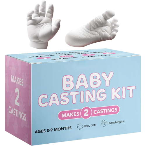 Baby Hand Molding Kit - Baby Plaster Hand Mold Casting Kit | Handprint Footprint Milestone Molding Ornament for Bedroom Living Room Tabletop Study Room
