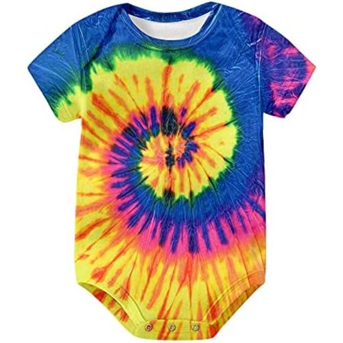 rrhss Newborn Baby Tie Dye Clothes Infant One Piece Bodysuit Romper Baby Girls Boys Outfits