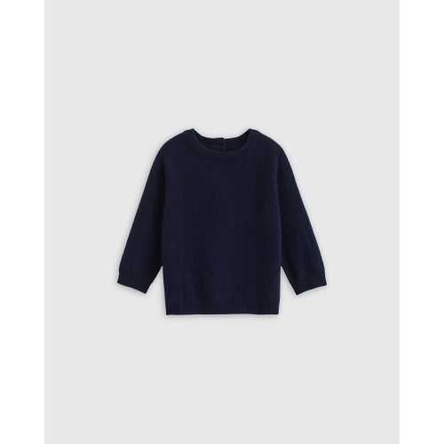 Mongolian Cashmere Crewneck Sweater - Baby in Navy