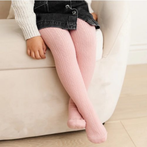 Blush Pink Cable Knit Tights