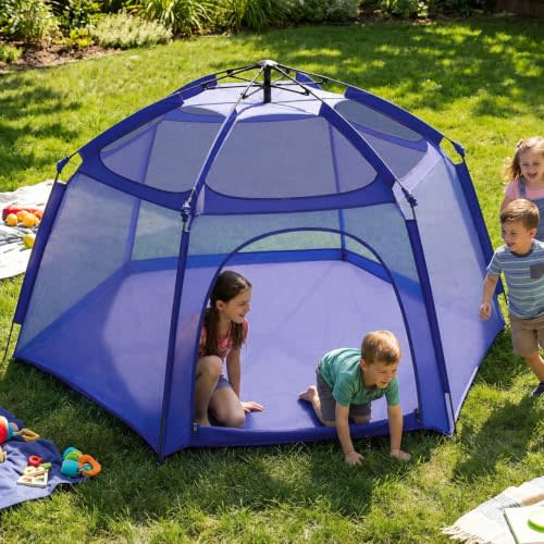 Alvantor® Baby Playpen Pop Up Play Yard 84"x84"x44”Large Kids Play Tent Indoor Outdoor Playhouse Mesh Play Pen, Mosquito Net Playpen Camping Beach Playground for Babies Toddlers Infant, Navy