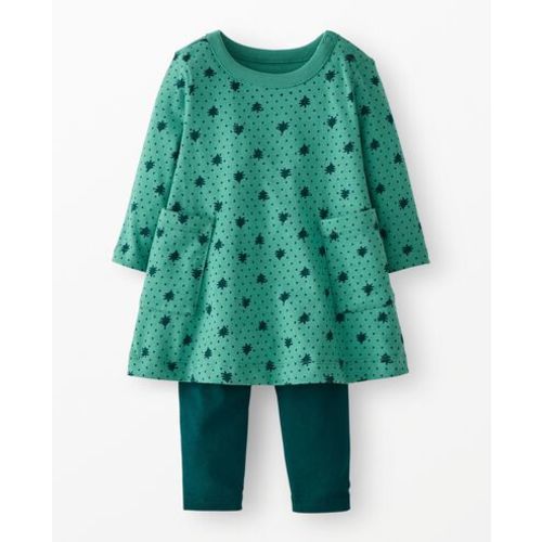 Baby Holiday Long Sleeve Pocket Dress & Leggings Set
