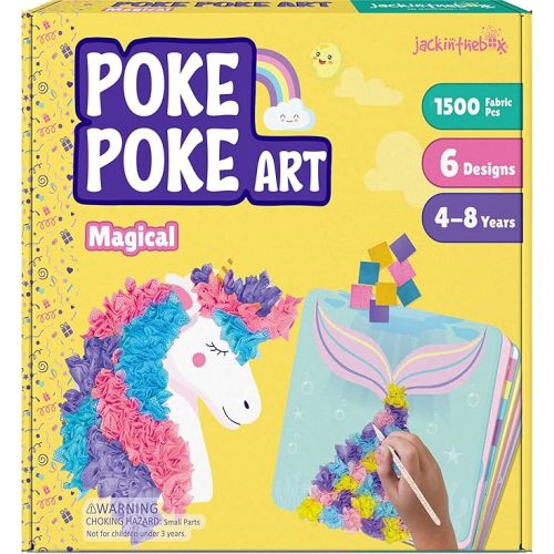 jackinthebox Poke Art Magical Flower Pressing Craft Kit for Girls, Ages 4-8