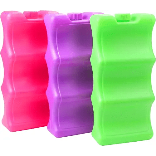 Bercoor 3pcs Breastmilk Ice Pack, Bottle Ice Packs for Breastfeeding Working Mom fit for Cans Bottles Breast Pump Bag, Red, Green, Purplem