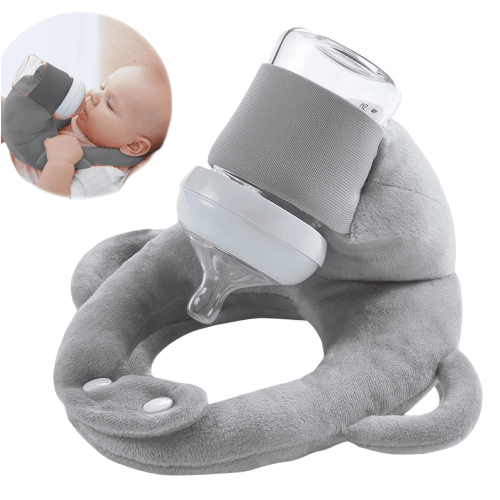 2026 New Baby Bottle Holder Self Feeding Support Pad For Hands Fee Bottle Feeding Drying Rack Bottle，Lazy breastfeeding tool for breastfeeding(A/Gray)