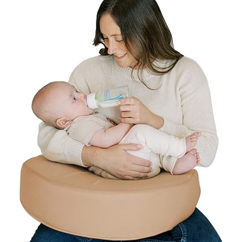 Dr. Brown's Nursing Pillow with Washable Cover, Breastfeeding Lap Support Pillow, Premium Memory Foam, Firm and Responsive, Gentle Beige