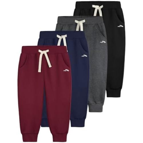 4 Pack Toddler Boys Sweatpants Cotton Toddler Pants Pocket Drawstring