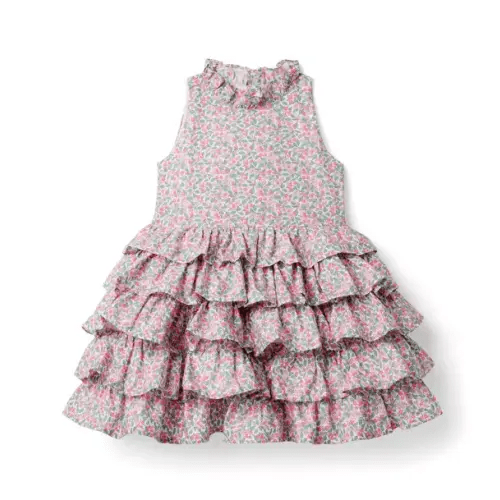 Girl White Colleen's Orchard Print Colleen's Orchard Dress Made With Liberty Fabric by Janie and Jack