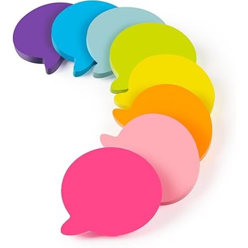 Heart Sticky Notes 3x3 in, 8 Pads, Super Cute Bright Color Strong Adhesive Post, Clean Removal, 82 Sheets/pad