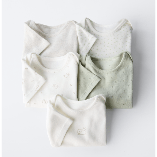FIVE-PACK OF SNAIL BODYSUITS - Ecru | ZARA United States