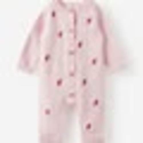 Cotton On Kids - Baby Organic Knit Blend Long Sleeve All In One - Pop pink marle/berries