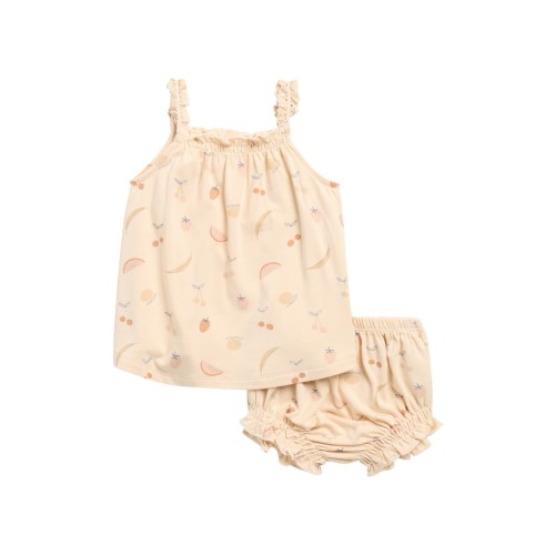 Fruit Lace Trim Swing Tank & Bloomers Set