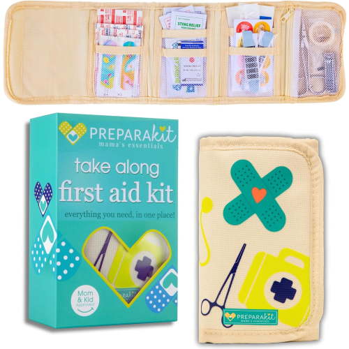 Children's First Aid Kit – 75 Piece Travel First Aid Kit, Suitable for Toddlers and Infants, Certified, Latex-Free, Suitable for Baby Slings, Backpacks, Handbags or Cars, Designed by a Mom and Nurse
