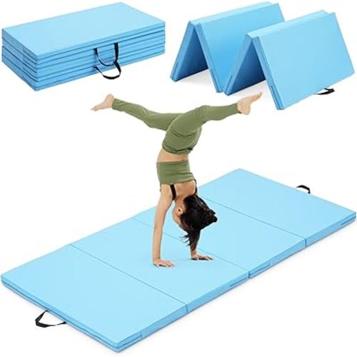 Gymnastics Mat, 3FTx6FT / 4FTx8FT 2" Thick Folding Kids' Gymnastic Tumbling Mat for Home Gym Exercise & Play