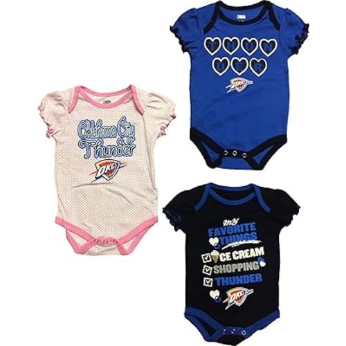 Oklahoma City Thunder Newborn Infants Home Alternate Pink 3 Piece Creeper Set