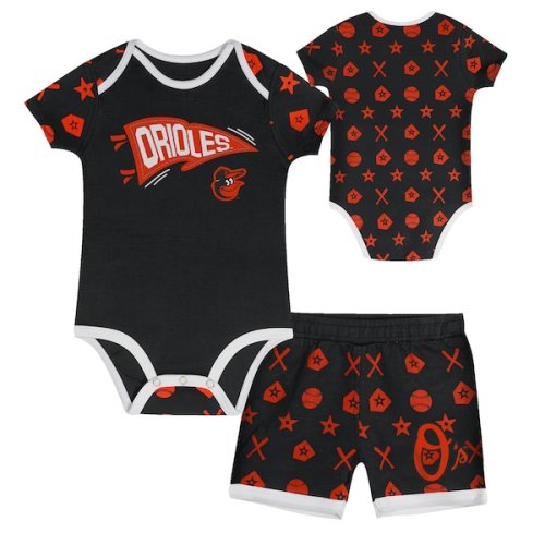 Baltimore Orioles Infant On Deck 2-Piece Diaper Cover Set - Black