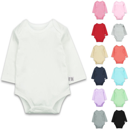 Summer Savings Clearance 2025 Bovxnpu Baby Girl Bodysuit, Infant Baby Cotton Bodysuits, New Baby Comfortable Solid Color Long Sleeved Crawling Clothes 12 Months