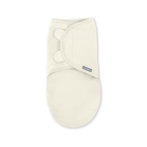SwaddleMe by Ingenuity Original Swaddle, 100% Cotton, Improves Sleep & Calms Startle Reflex, Preemie Size, Up to 7 Pounds, 1-Pack, Baby Swaddle Blanket - Cream