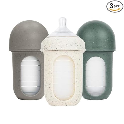 Boon Nursh Silicone Baby Bottles - Speckle Green - 8 Oz - 3 Count