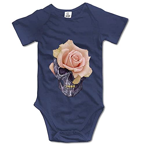 Skull With Flower Baby Boy Girl Onesie Newborn Organic Bodysuit Romper