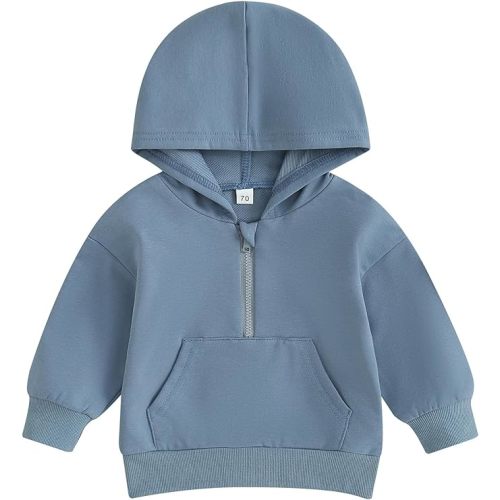 Ledy Champswiin Unisex Baby Boy Girl Clothes Hooded Sweatshirts Solid Color Long Sleeve Hoodies Toddler Top