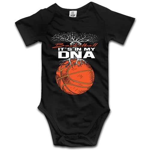 DOQOSESHY It's in My DNA Basketball Baby Short Sleeve Outfit Infant Long Sleeve Romper, 3 Months